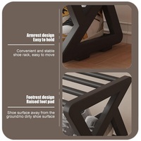 Étagère à chaussures noire à 4 niveaux autoportante pour entrée, support de rangement pour chaussures de chambre et dortoir