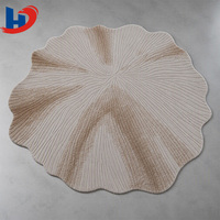 Tapis HENGJIU personnalisé en forme de feuille de lotus 3D, 100 % laine de Nouvelle-Zélande, tufté à la main, insonorisant, pour hôtels de luxe et projets architecturaux