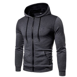 Nueva Sudadera con capucha con estampado de cremallera para hombre de otoño, Sudadera con capucha sólida informal con mangas largas, abrigo con capucha para hombre - Product Image 5