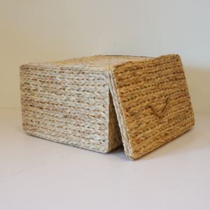 ที่เก็บของในบ้านที่เก็บของในครัวตะกร้าสี่เหลี่ยมใส่น้ำผักตบชวา - Product Image 4