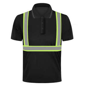 100% algodón hombres reflectante seguridad Polo camisetas construcción trabajo desgaste Polos manga corta Hi Viz trabajo Polo camisetas - Product Image 5