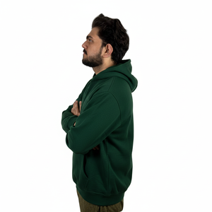 เสื้อฮู้ดดี้ผู้ชายผ้าหนานุ่มสบาย 100% ผ้าฝ้าย แบบสวมหัว มีซับในขนแกะ สำหรับฤดูหนาว ดีไซน์เรียบง่าย - Product Image 5