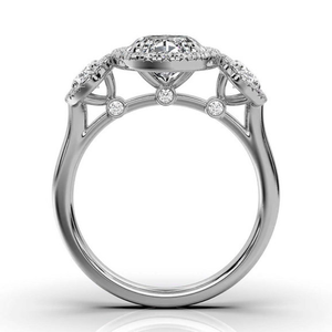 Anillo de compromiso de vástago dividido de diamante cultivado en laboratorio de forma redonda de 2,10 quilates, oro blanco de 14K VVS2 Clarity D Color IGI certificado para mujeres - Product Image 2