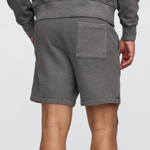 Short d'entraînement de gymnastique en molleton éponge française 100% coton pour hommes, entrejambe de 5 pouces, couleur unie, écologique, course d'été dans la rue. - Product Image 3