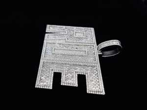 Pendentif en argent 925 de luxe avec logo personnalisé, moissanite, 3 pouces, grande taille, rond, médaille avec sertissage à griffes, clarté VVS, style hip-hop - Product Image 4