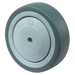 Caster Wheel 125mm Diameter 100kg Capacity Grey Rubber 8mm Axle 36.5mm Hub - Product Image 1