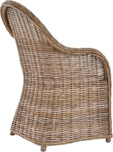 Fauteuil de loisirs moderne en rotin avec dossier solide et coussin crème pour salon, mobilier de maison, style côtier, design artisanal - Product Image 3