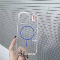 Nouvelle coque de téléphone portable transparente mince sans fil magnétique en acrylique antichoc pour iPhone 16 15 14 13 12 11 Pro Max Plus
