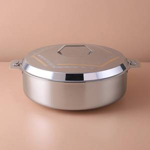 Luxury Double Wall Insulated Stainless Steel Non-Stick Durable <b>Hot</b> Pot Laser Engraving Design <b>Food</b> Warmer Casserole Lid Best - Product Image 1