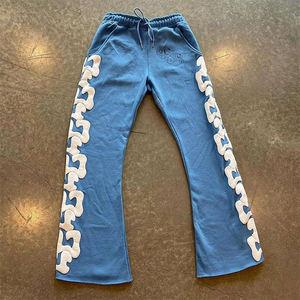 Manufacture Custom Logo Puff Screen Printing 100% Cotton Fleece Pants <b>Mens</b> Cargo Pants <b>Trousers</b> Jogger Pants for <b>Men</b> - Product Image 4