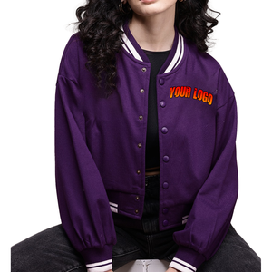 Chaqueta Universitaria Personalizada para Mujer con Tela de Lana, Mangas Negras, Diseño Invernal Cortavientos y Ecológico - Product Image 1