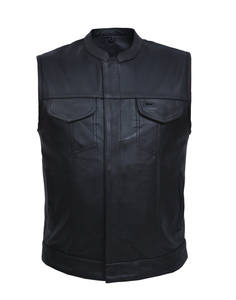 Gilet de moto en cuir de style décontracté pour hommes Gilet tactique d'hiver avec logo à l'avant Vestes sans manches pour motards garçons - Product Image 2