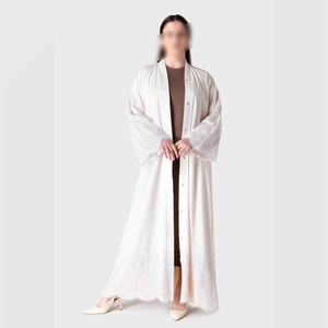 Vente en gros Robe Abaya brodée de luxe personnalisée blanc cassé Vêtements islamiques turcs traditionnels Vêtements accessoires pour musulmans - Product Image 1