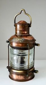 โคมไฟสมอเรือทำจากทองเหลืองทรงโบราณของตกแต่งโรงแรมที่วางเทียนในร่ม - Product Image 4