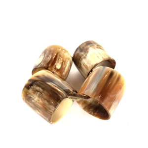 Rond de serviette en corne de buffle Jante en acier Anneaux de serviette solides fabriqués à la main Restaurants Utilisation décorative à prix raisonnable - Product Image 5