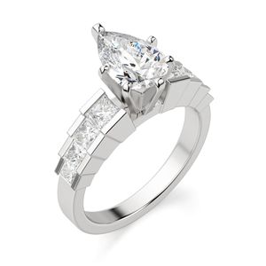 Anillo de compromiso y aniversario de moissanita con corte de pera estilo Cenicienta Vintage para cumpleaños y regalo nupcial - Product Image 2