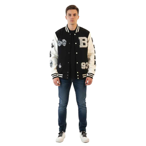 Custom <b>varsity</b> <b>jacket</b> for <b>men</b> wool leather letterman style college team <b>bomber</b> <b>jacket</b> streetwear fashion outerwear - Product Image 4