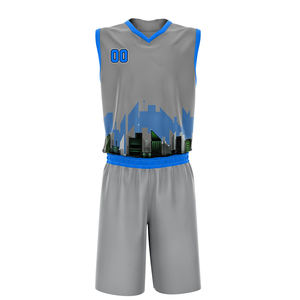Tenue de basketball d'entraînement unisexe, fournisseur direct d'usine, tissu doux, ensemble maillot et short de basketball. - Product Image 2
