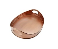 Plateau de service élégant en cuivre sur mesure, finition brillante, léger, durable, design moderne, fait main, pour mariage et fête