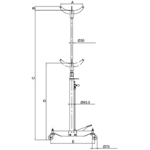 BAHCO BH5SP500QA 500 kg Transmission Jack Shop <b>Tool</b> - Product Image 6