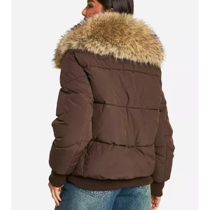 Abrigo Acolchado de Invierno para Mujer, Reversible, Impermeable, de Nailon Tejido, Colorido, de Manga Larga - Product Image 3