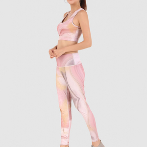 Conjunto de Yoga para Mujer de 2 Piezas, Transpirable, Talla Grande, Cintura Alta Elástica, Ropa Deportiva con Logotipo Frontal - Product Image 4