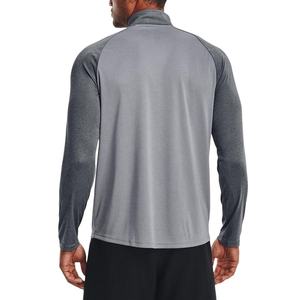 ที่กําหนดเองแห้งเร็วยิม 1/4 ตร trim zip เสื้อสวมหัวเสื้อยืดออกกําลังกายเสื้อกีฬาแขนยาวผู้ชาย jogging เสื้อสําหรับชาย - Product Image 3