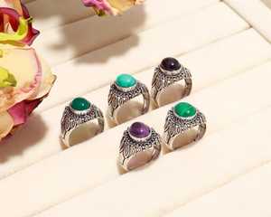 Superbe sertissage de lunette ovale en malachite plaqué argent sterling 925 massif Baho fait à la main en gros lot en vrac - Product Image 2