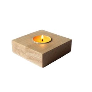 Bougeoir votif carré en bois d'acacia de haute qualité avec chauffe-plat en acier inoxydable nouvelle conception pour la décoration de Noël à la maison - Product Image 1