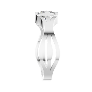 Anillo de Compromiso de Oro Sólido de 14K con Moissanita Corte Princesa de 0.5 Ct, Anillo de Boda Solitario con Vástago Dividido, Joyería Chapada en Rodio para Fiesta - Product Image 2