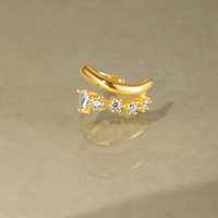 Pince d'Oreille 18K Port Quotidien Zircon Œil de Cheval Unique Yeux d'Ange Argent Sterling 925