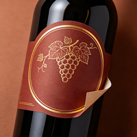 Étiquettes autocollantes en vinyle imperméable personnalisées avec logo imprimé pour emballages de bouteilles de vin, bouteilles en verre, étiquettes alimentaires