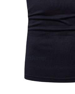 Polo personnalisé pour homme en mélange de coton respirant à manches courtes, rayures décontractées, couleur bordeaux, marine et blanc, idéal pour le golf, fabrication OEM sur mesure - Product Image 6