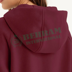 Ropa de calle de Color sólido de manga larga para mujer, sudaderas con capucha de punto con cremallera informal para mujer, sudaderas de felpa francesa de algodón 100% - Product Image 5