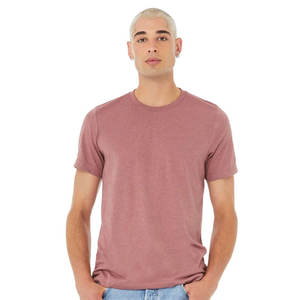 Camiseta orgánica reciclada unisex 55% algodón, camiseta de mezcla negra sólida de poliéster 45% reciclada marca de algodón logotipo personalizado de Hip Hop - Product Image 6