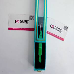 Pince à épiler pour cils GETUP BROSONS en acier inoxydable, pointe lisse, prise en main parfaite, longueur 10 mm, outils de précision, emballage en boîte, logo personnalisé - Product Image 6