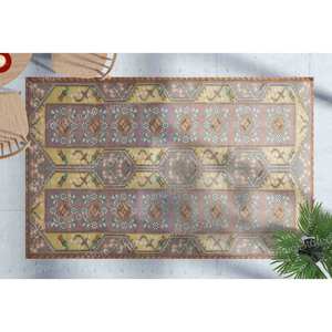 Tapis imprimé de style vintage, décoration antique, cadeau pour lui, turc, marron, tapis fin non tissé - Product Image 1