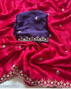 Diseñador indio última exclusiva Color rojo Saree elegante blusa elegante moda India Boutique fiesta desgaste nupcial - Product Image 3