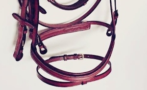 Qualité supérieure Vache Doux Rembourrage En Cuir Véritable Snaffle Bridle avec Fine Chaîne En Cristal Durable Cheval Produits En Gros - Product Image 4