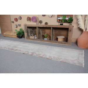 Alfombra turca Vintage moderna blanca de 2,5x10,7 pies de gran tamaño diseño de retazos lana ecológica pila media comedor decoración látex - Product Image 4