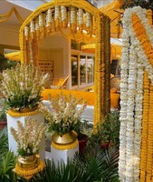 Karangan Bunga Marigold Buatan |   Bunga Genda Kuning & Oranye untuk Dekorasi Diwali, Haldi, dan Pindah Rumah