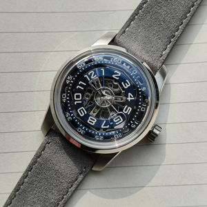 Montre automatique squelette mécanique haut de gamme SW200 Jumping Hour, luxe, verre saphir, bracelet en cuir lumineux pour homme - Product Image 1