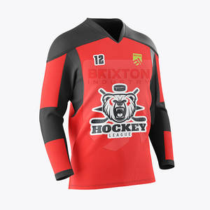 OEM Custom Team Ice Hockey Uniforms Sublimation Printed Breathable Quick Dry Jersey Set - Product Image 4