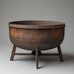 Stylish <b>Metal</b> <b>Firepit</b> with Powder Coated Finish for Outdoor Decor Enthusiasts Modern Look Functional Wood Burning Heating - Product Image 5