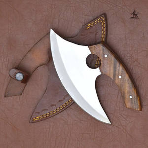 Cuchillo basculante Ulu de acero inoxidable hecho a mano para caza y corte de pizza de cocina - Product Image 5