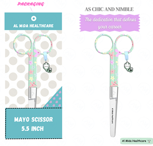 Ciseaux Mayo de haute qualité à imprimé floral pour usage médical et infirmier avec emballage - Product Image 6