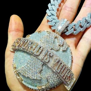 Colgante de Plata de Ley con Forma de Estrella, Estilo Hip Hop de Moda, Claridad VVS Mejorada, Diamante Personalizado en Oro Rosa, Certificado IGI - Product Image 2