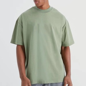 100% algodón Jersey tela personalizada hombres camisetas verano Streetwear Casual suelta ajuste ligero peso manga corta Camiseta - Product Image 1