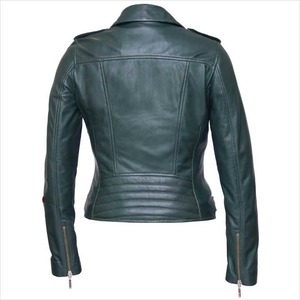 <b>Top</b> Selling <b>High</b> Quality Women's Genuine <b>Leather</b> Bomber Jacket Autumn/Winter Fashion Slim Fit Pockets Breathable Knitted - Product Image 4
