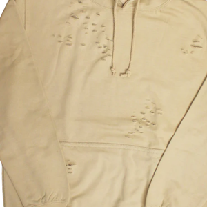 เสื้อฮู้ดผู้ชายโอเวอร์ไซส์แบบสวมหัวมีฮู้ดผ้าคอตตอนมีฮู้ดแบบสวมหัวมีรอยขาดโลโก้แบบเรียบ - Product Image 6